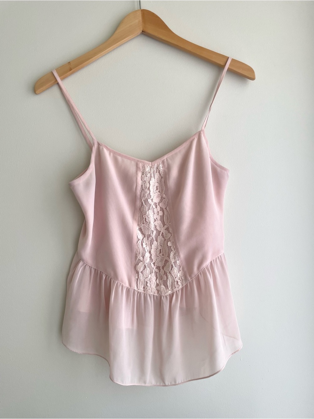 Leith Balletcore Pink Lace-Trim Babydoll Girlhood Sheer Flowy Camisole
